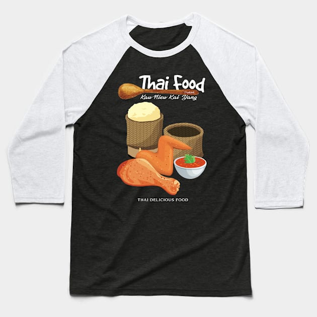 Thai Delicious Street Food Baseball T-Shirt by KewaleeTee